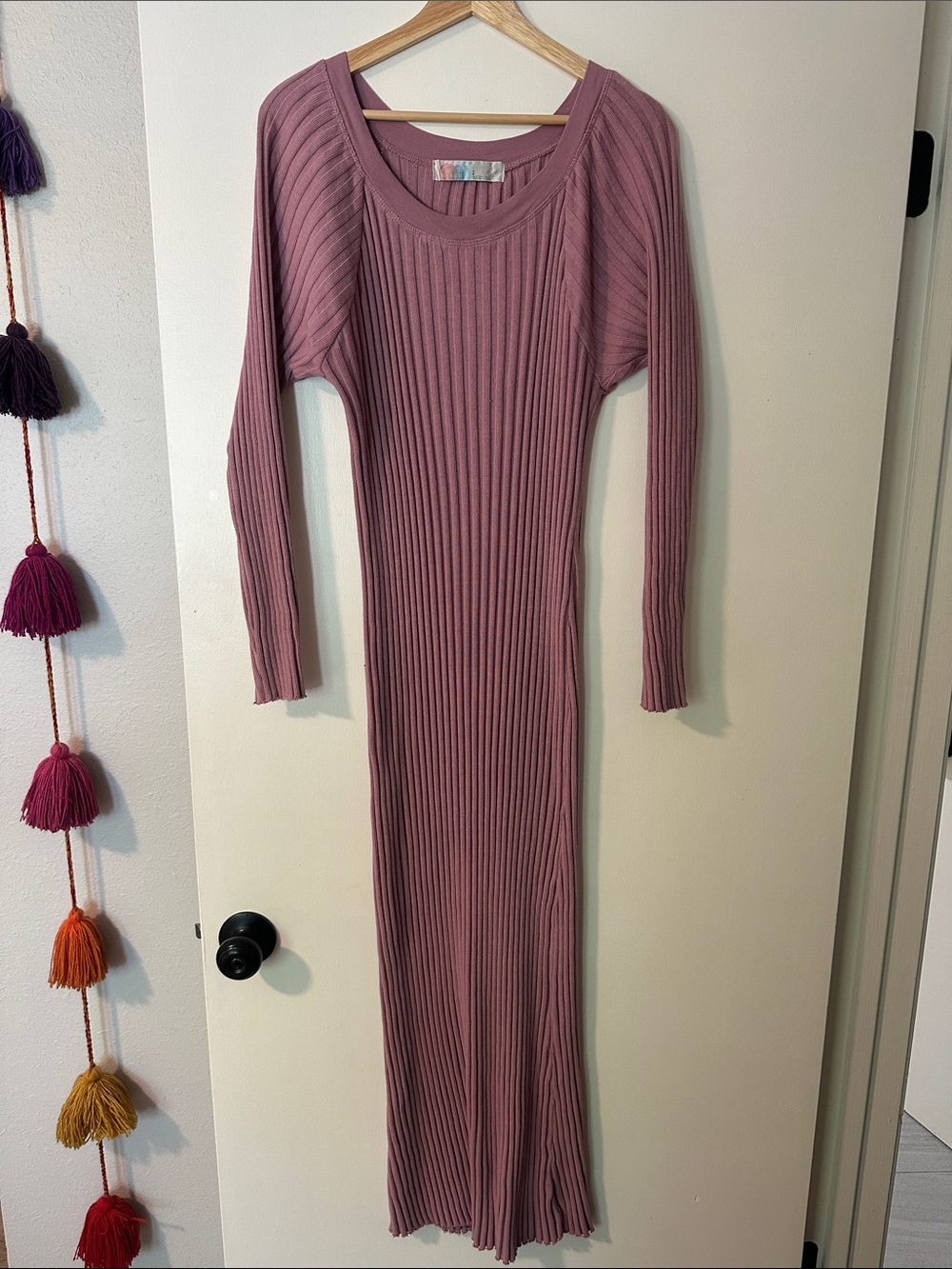 Free People Beach Ribbed Long-Sleeve Maxi Dress